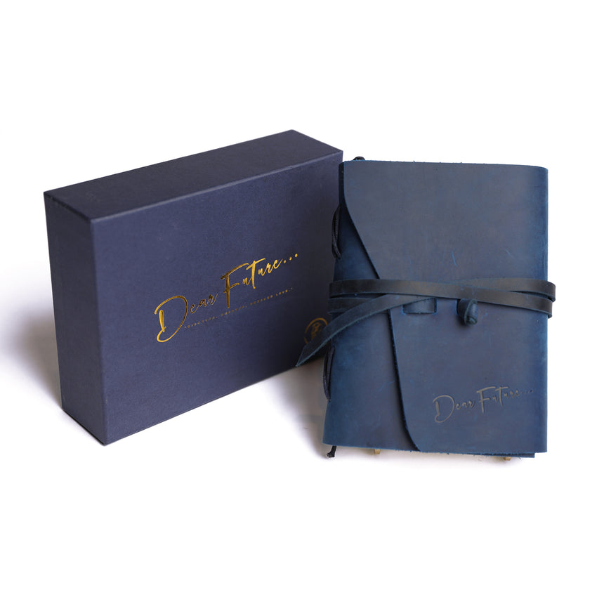 "Dear Future" Blue Sapphire Edition Leather Journal