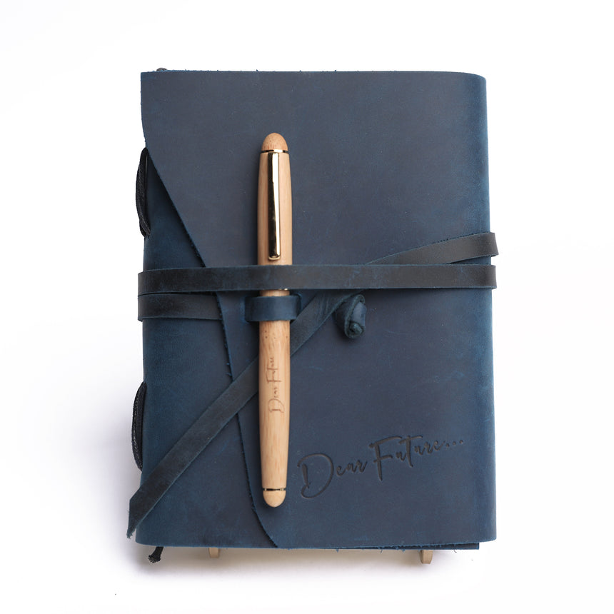 "Dear Future" Blue Sapphire Edition Leather Journal