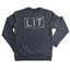 "LIT" Heather Navy Sweatshirt (Unisex)