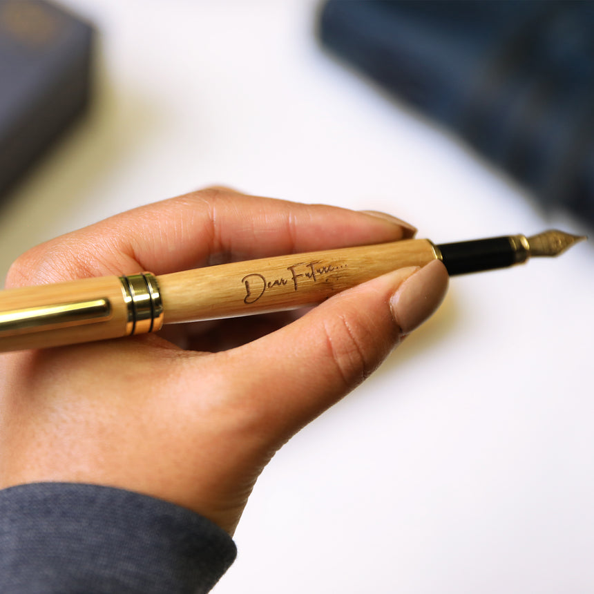 "Dear Future" Luxury Bamboo Fountain Pen and Gift Case